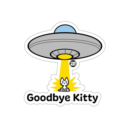 Goodbye Kitty UFO Abduction Cute Sticker