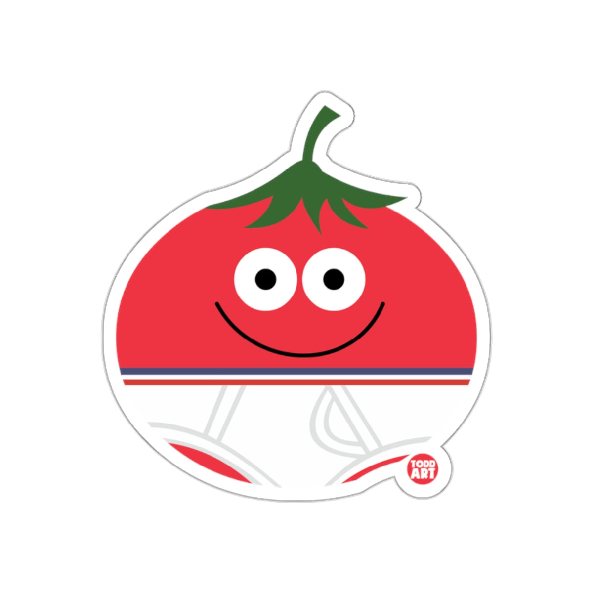 Cute Smiling Tomato Sticker Fun Cartoon Design Sticker
