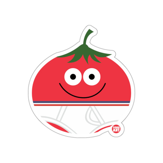 Cute Smiling Tomato Sticker Fun Cartoon Design Sticker