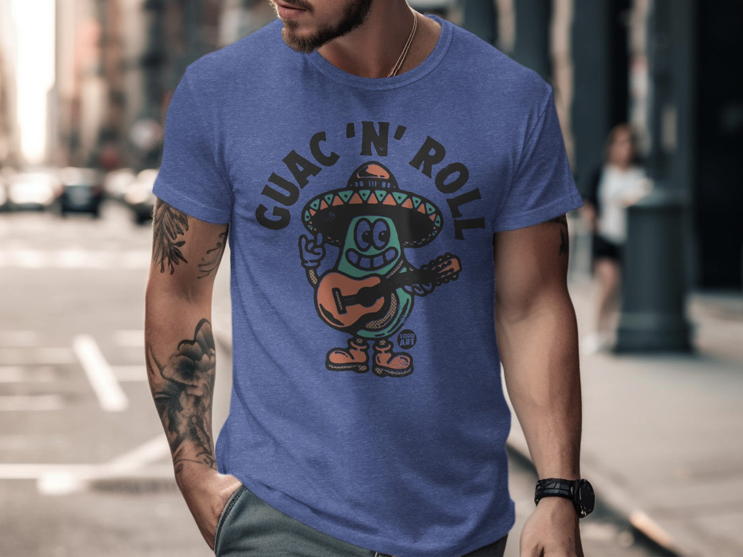 Guac 'N' Roll Graphic Tee with Fun Avocado Design