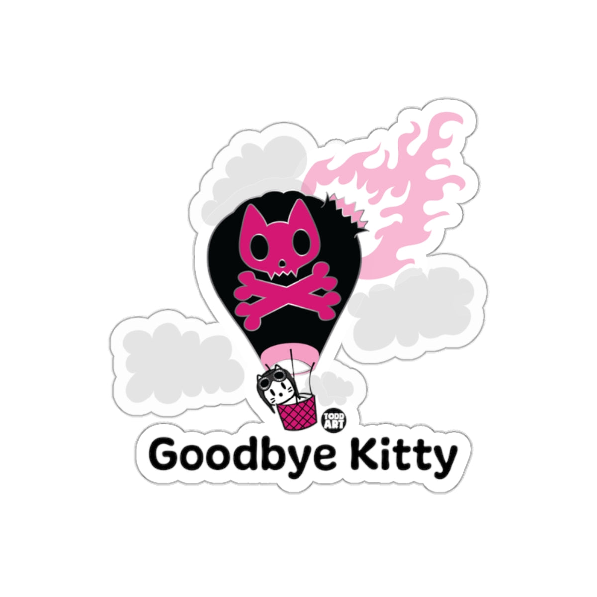 Goodbye Kitty Hot Air Balloon Sticker for All