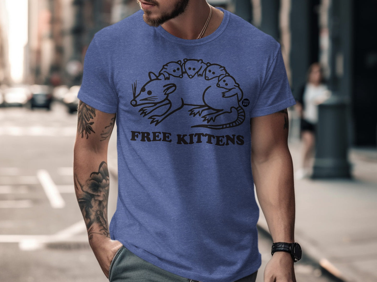 Free Kittens Graphic Tee with Urban Street Style