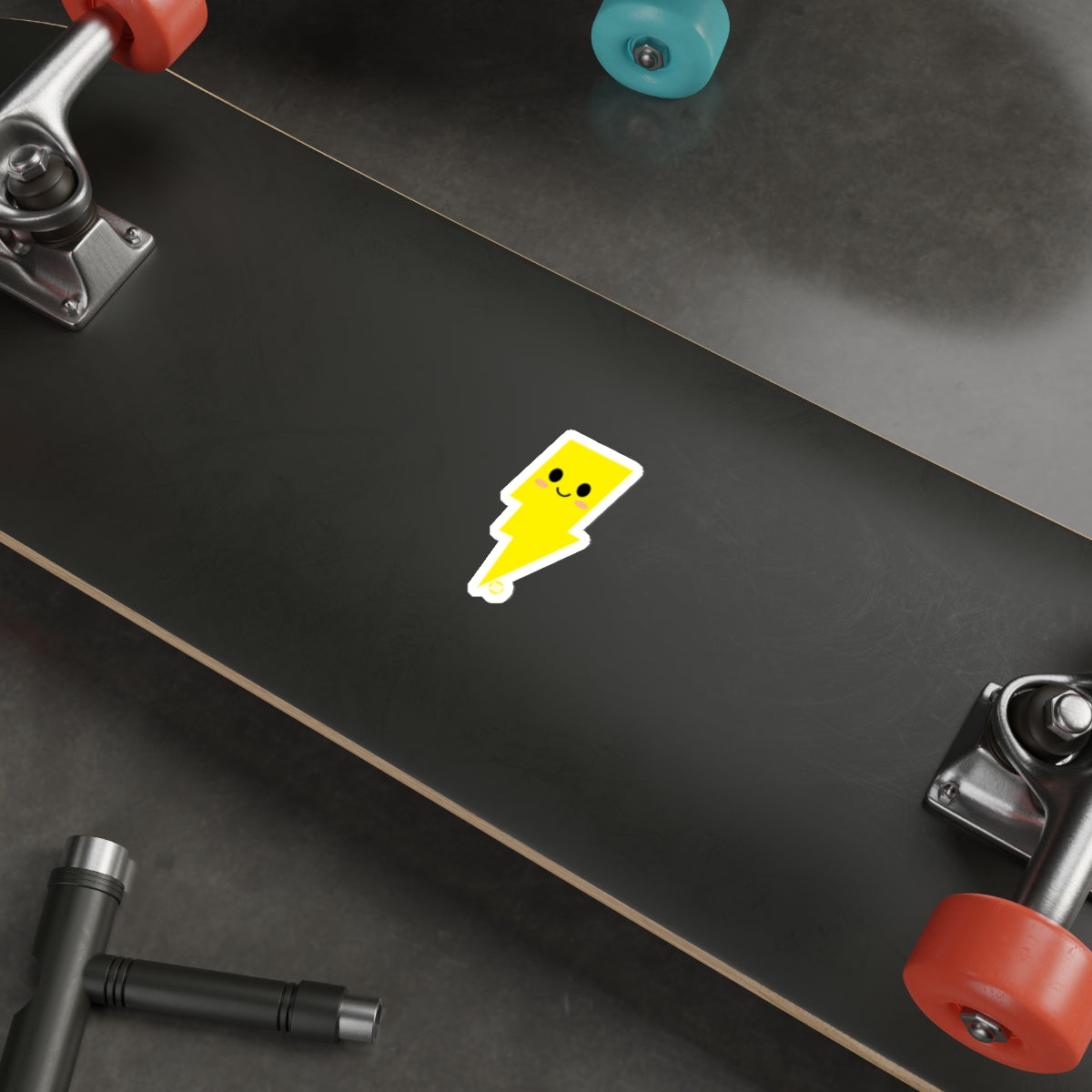 Cute Yellow Lightning Bolt Sticker for Skateboards