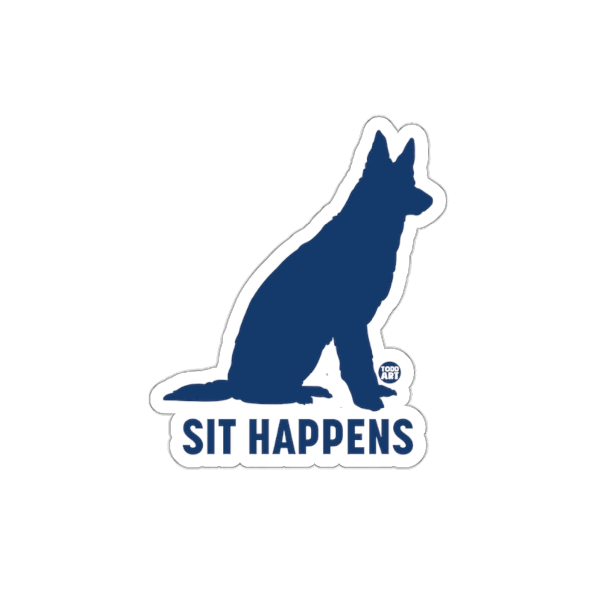 Sit Happens Dog Silhouette Sticker