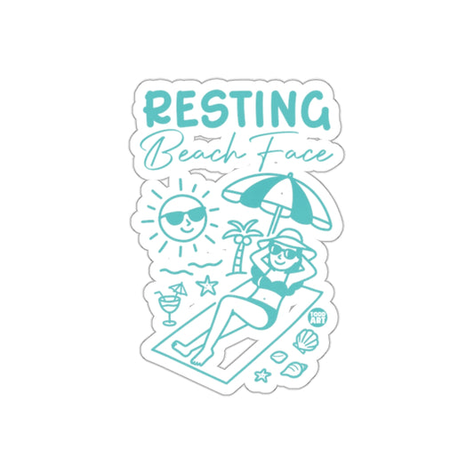 Resting Beach Face Sun and Palm Tree Graphic Sticker