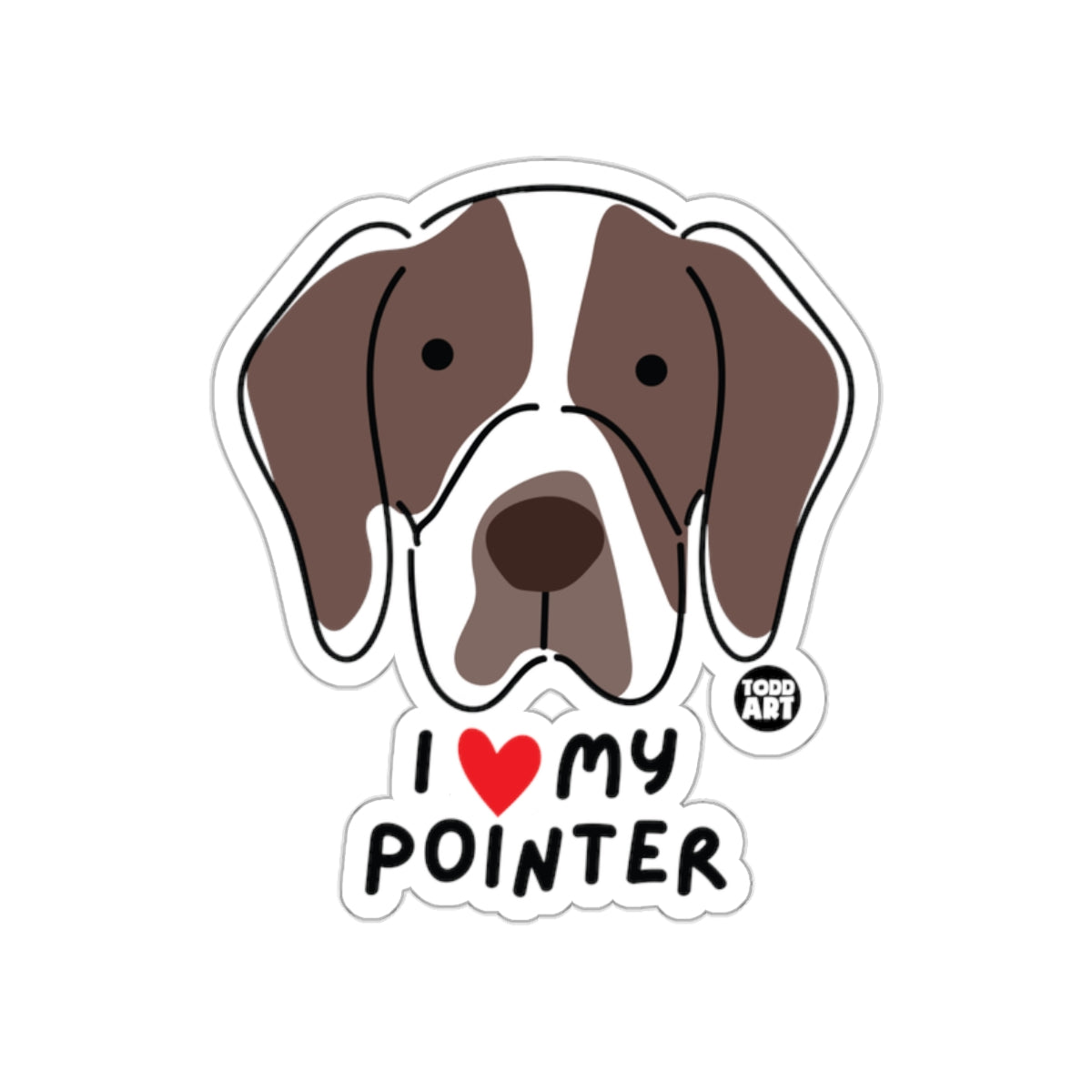 I Love My Pointer Dog Graphic Sticker Product
