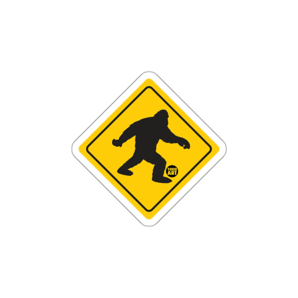 Bigfoot Crossing Sign Sticker Creative Decor