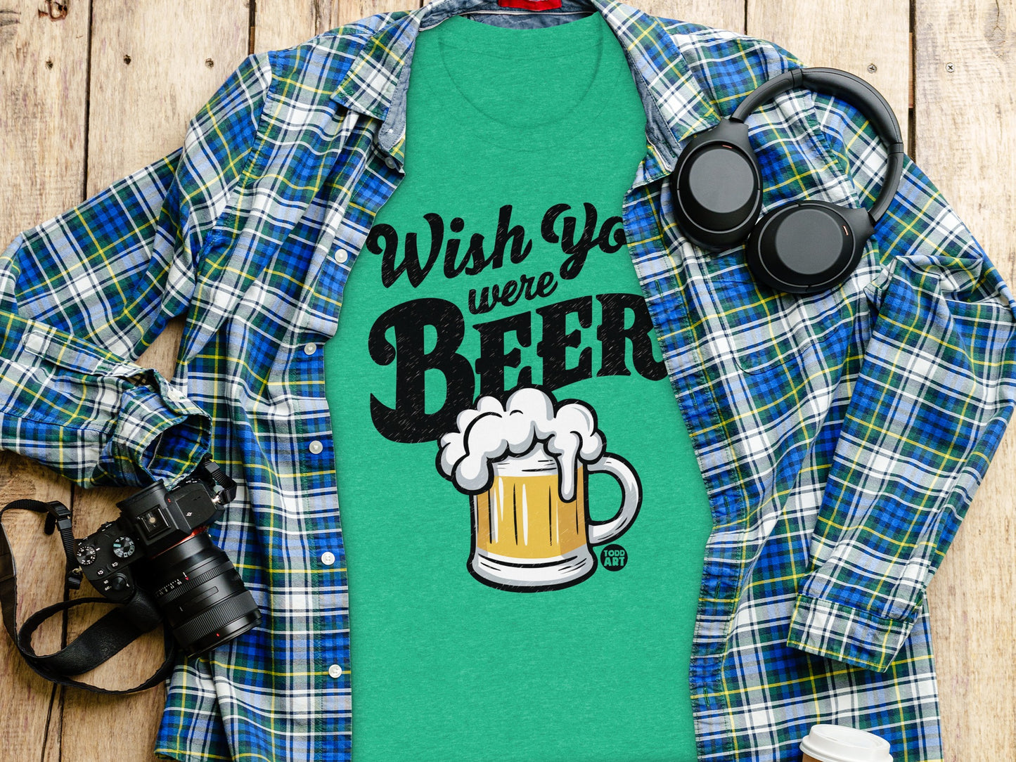 Wish You Were Beer Graphic T-Shirt for Fun Casual Look