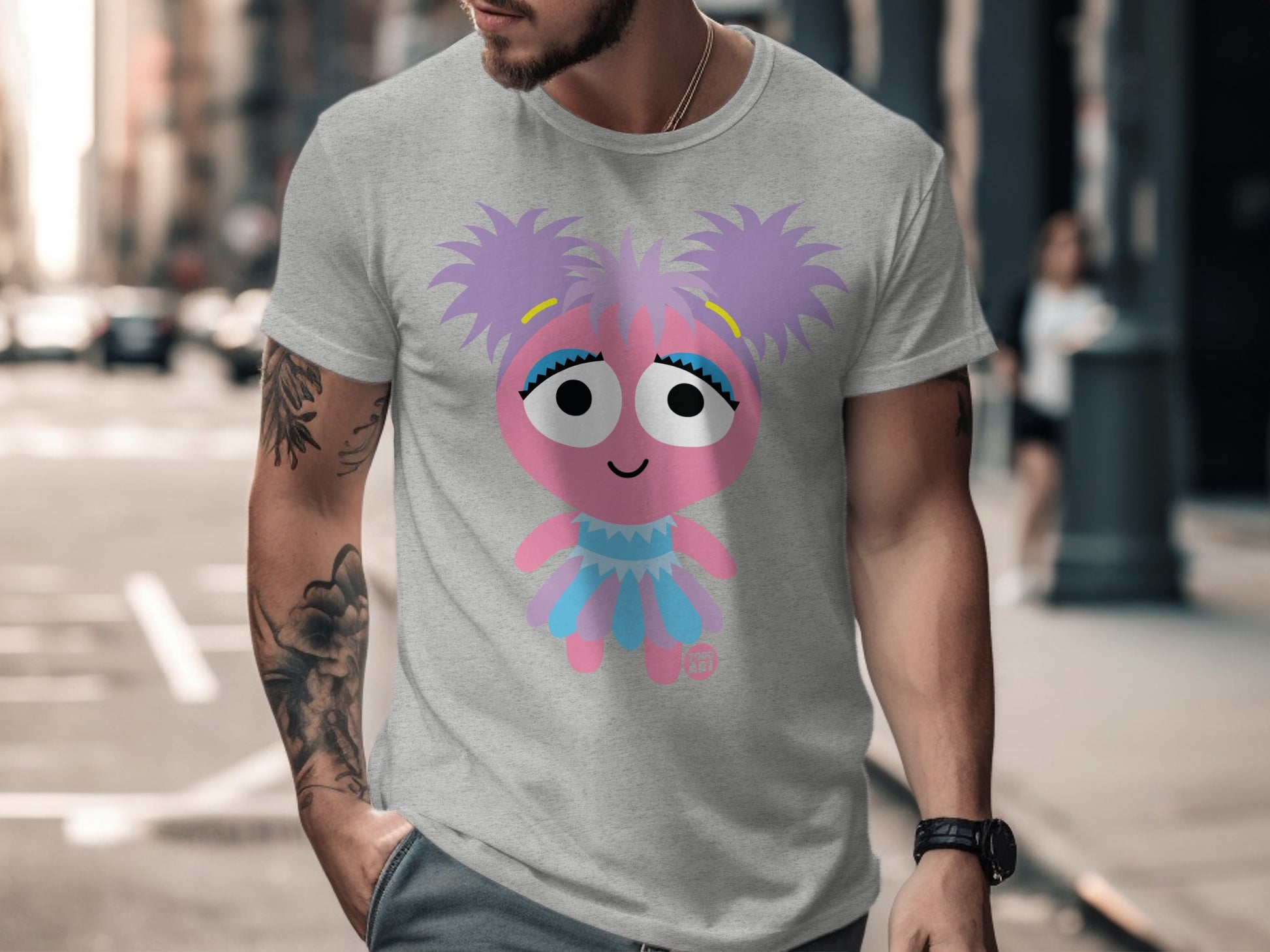 Cute Cartoon Character Graphic T-Shirt for Adults