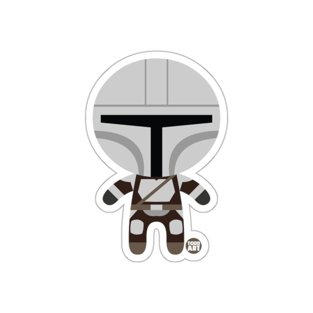 Cute Mandalorian Helmet Character Sticker