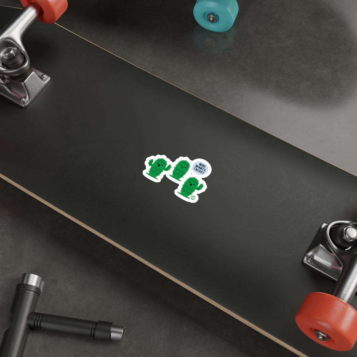 Fun Cactus Sticker Design for Skateboard Enthusiasts