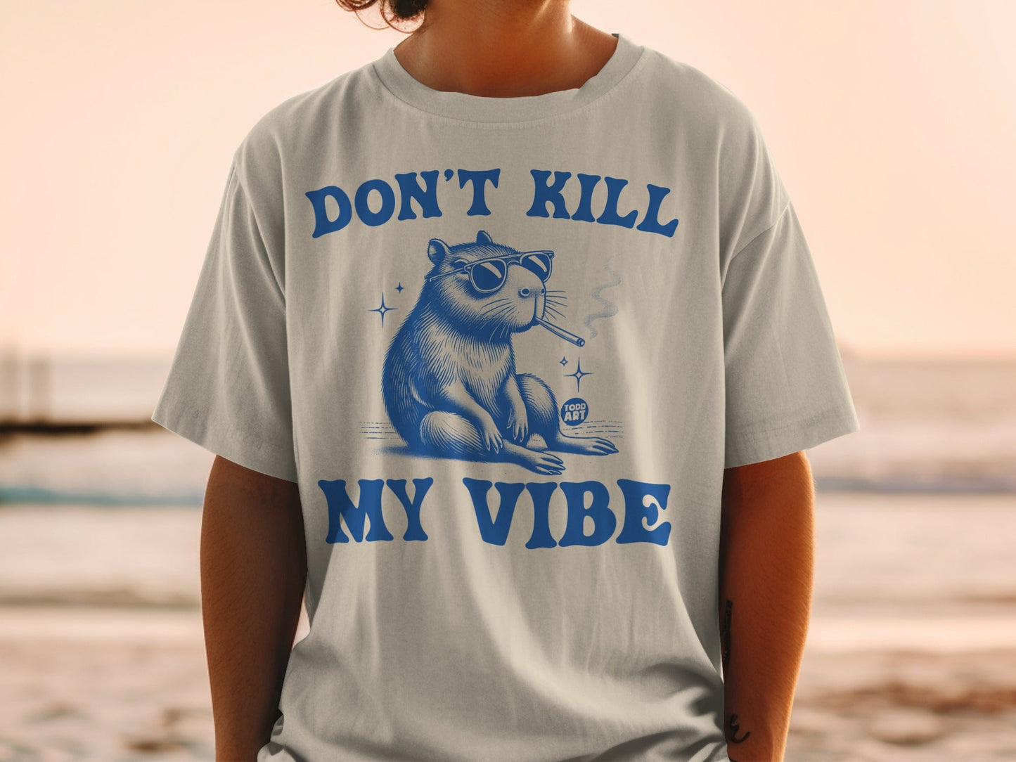 Don't Kill My Vibe Cool Hamster Graphic T-Shirt