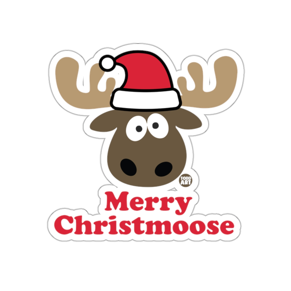 Merry Christmoose Cute Christmas Moose Sticker