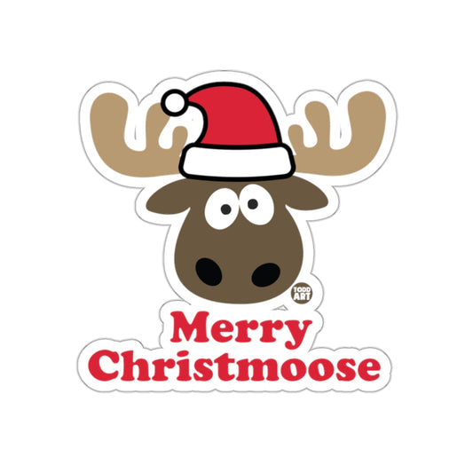Merry Christmoose Cute Christmas Moose Sticker