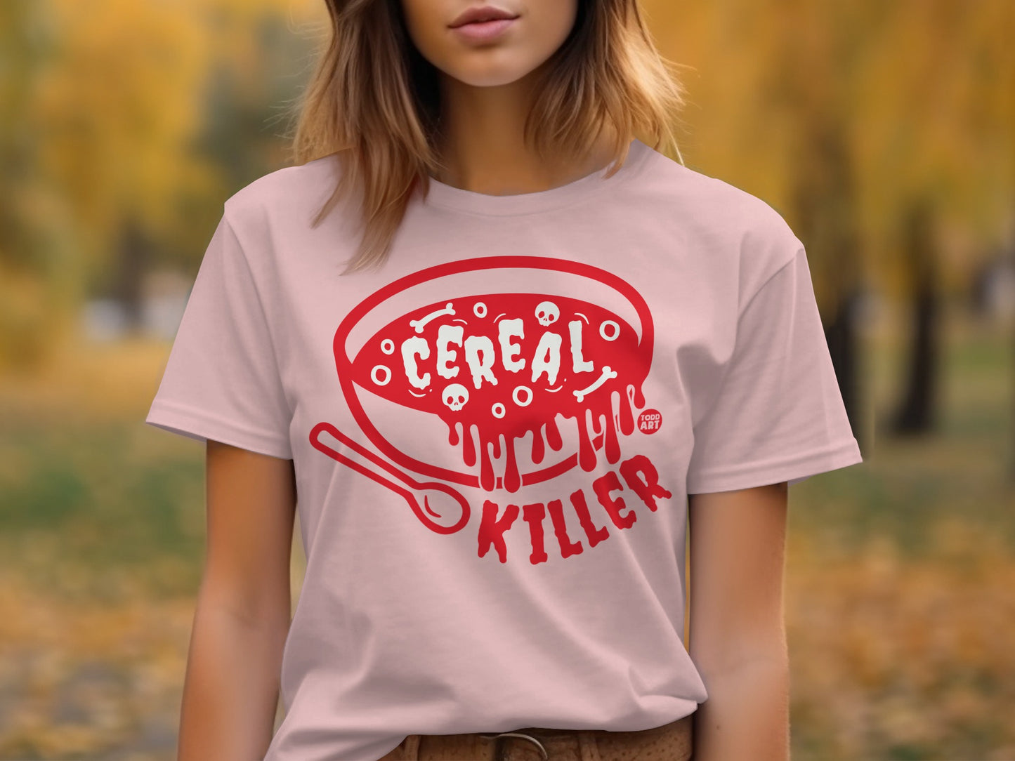 Cereal Killer Graphic Tee Shirt Humorous Fashion Product