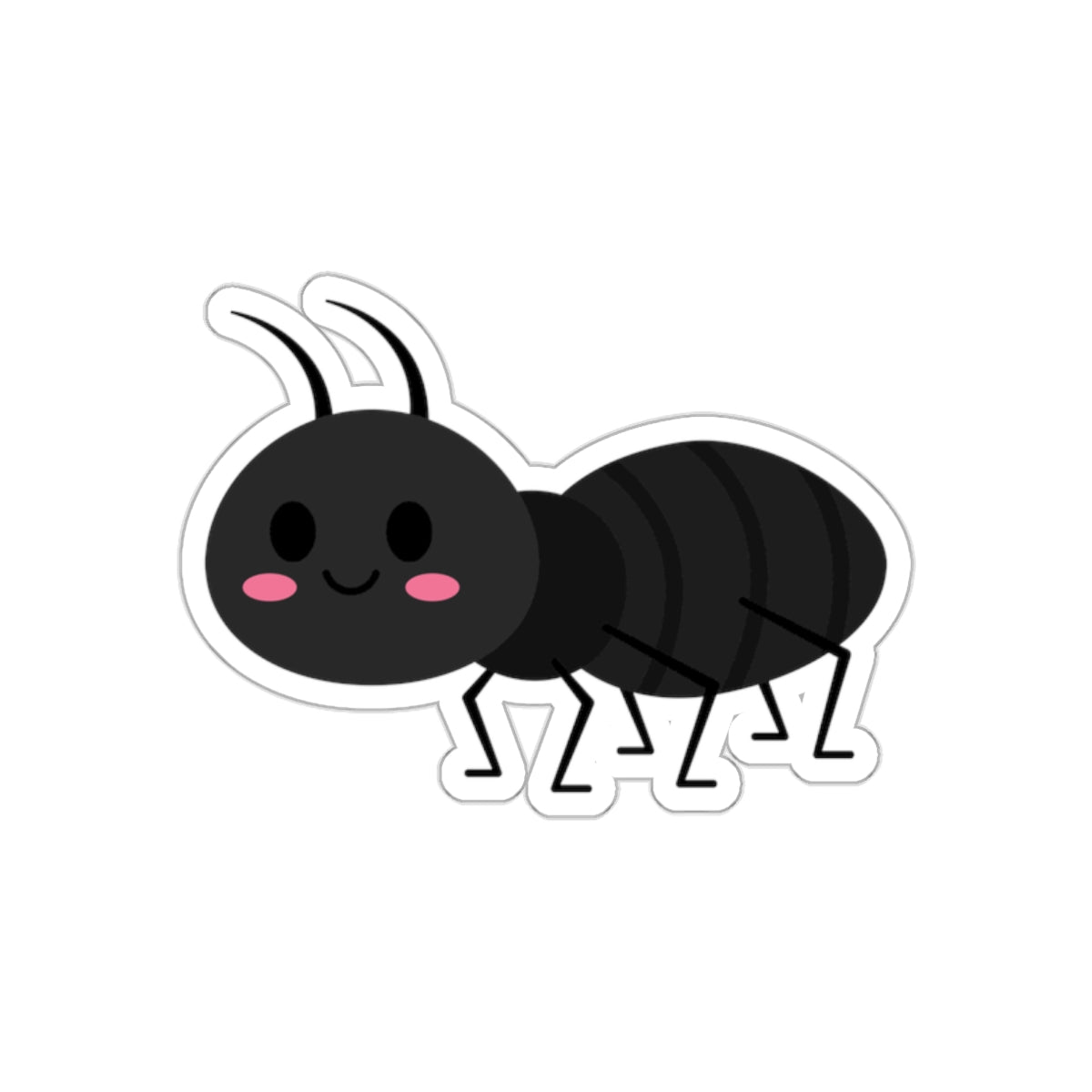 Cute Smiling Ant with Pink Cheeks Sticker Design