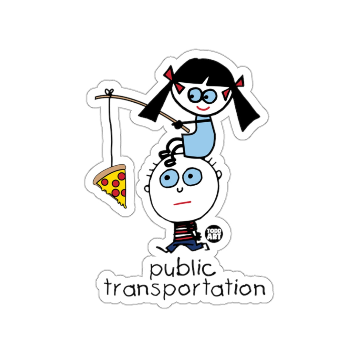 Funny Public Transportation Pizza Sticker