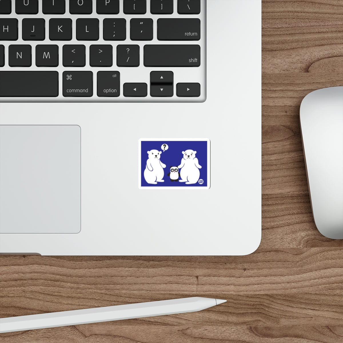 Cute Cartoon Polar Bears and Penguin Sticker for Laptop