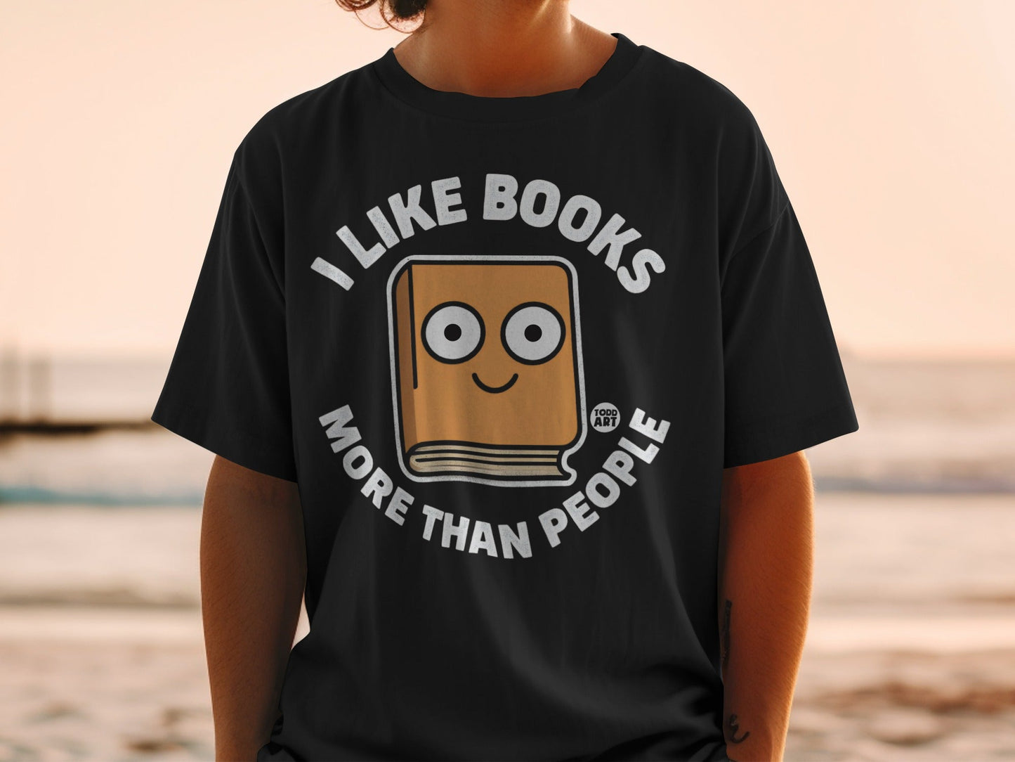 I Like Books More Than People Funny Graphic T-Shirt