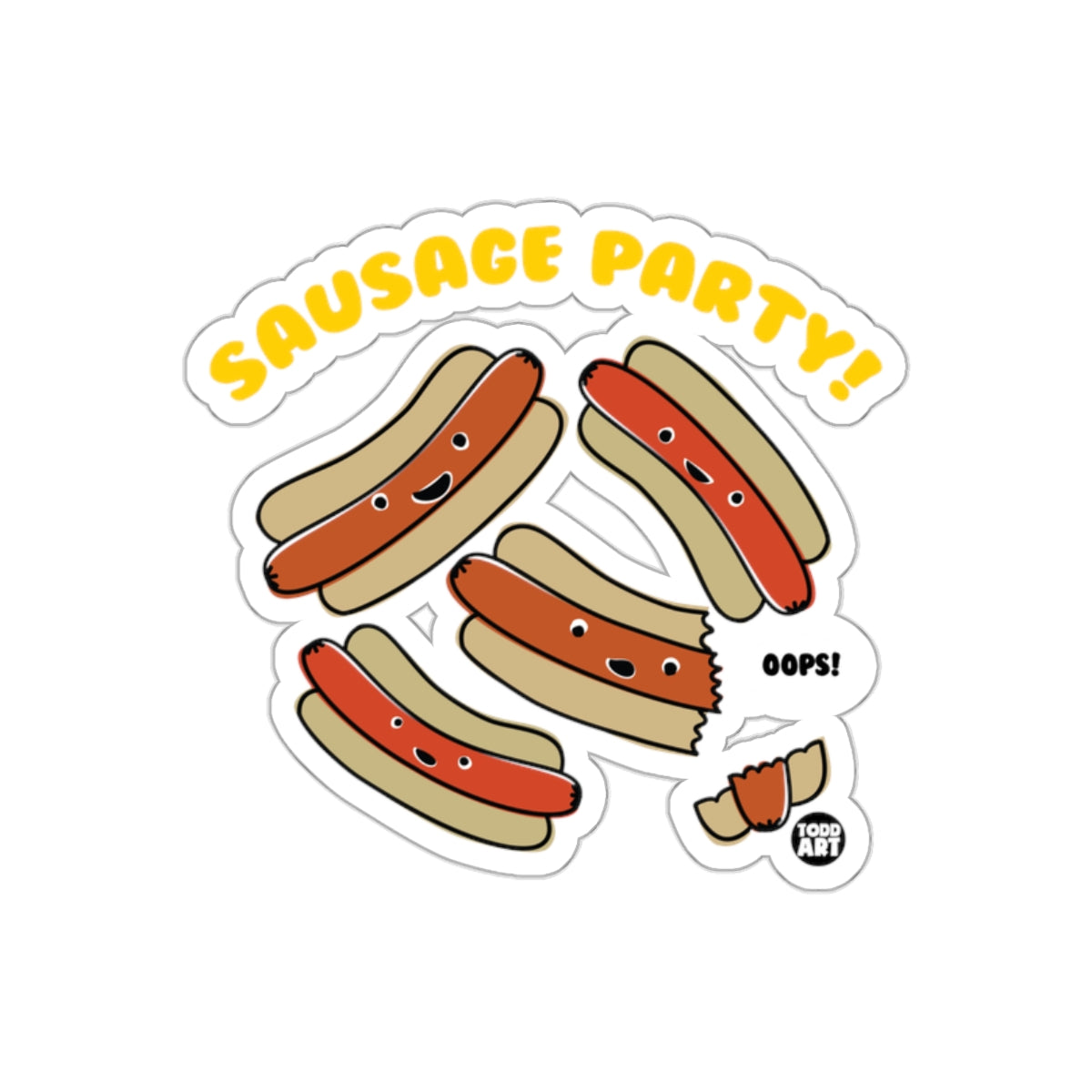 Sausage Party Cartoon Hot Dog Funny Sticker Pack