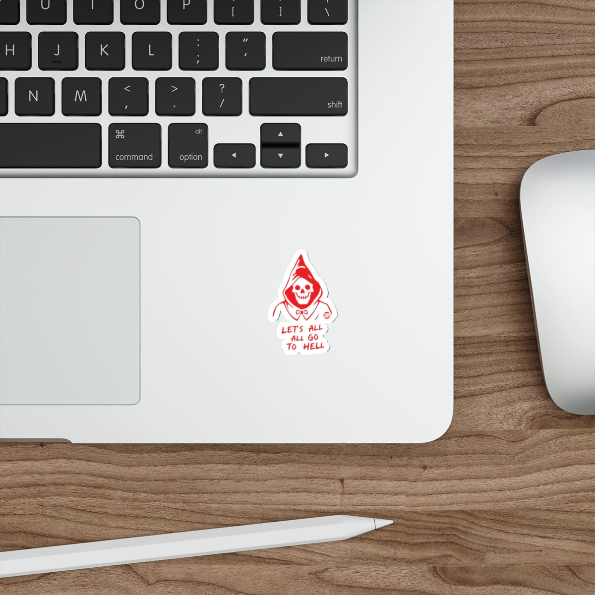 Lets All Go To Hell Grim Reaper Sticker for Laptops and More