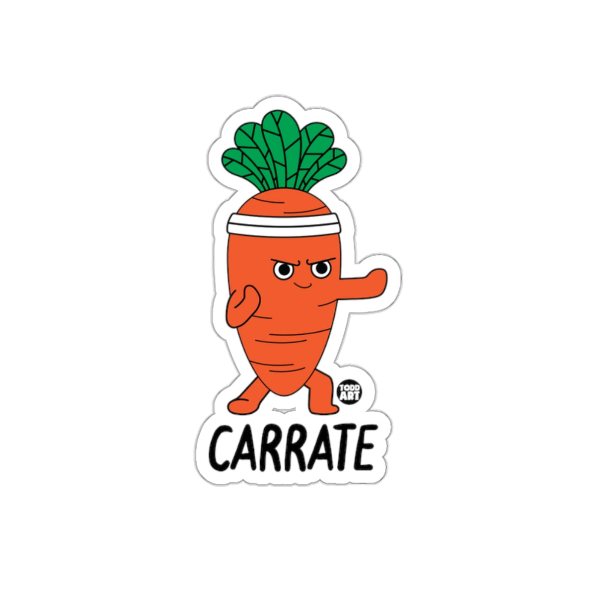 Carrot Karate Character Illustration Sticker