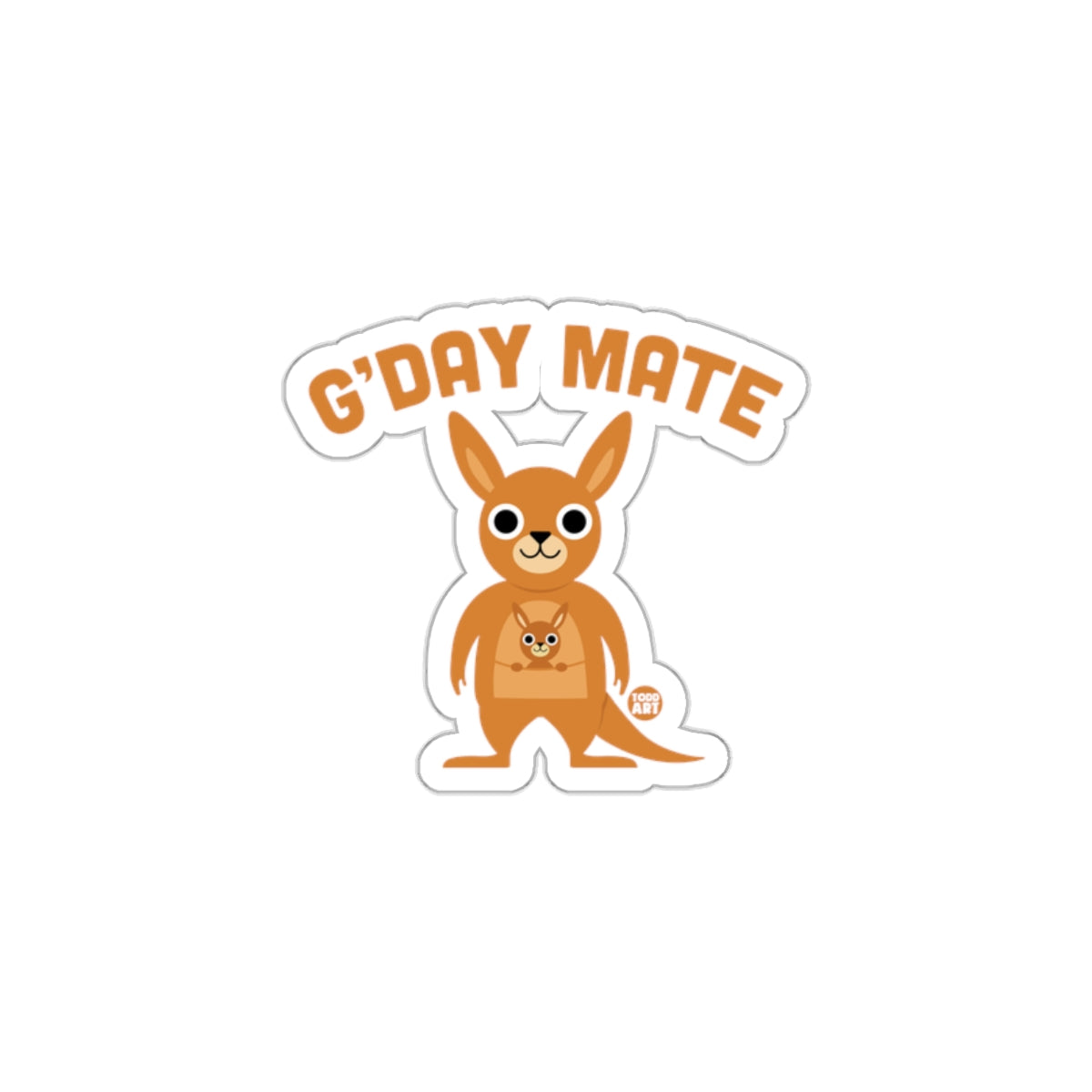Funny G'Day Mate Kangaroo Sticker for Laptops Water Bottles