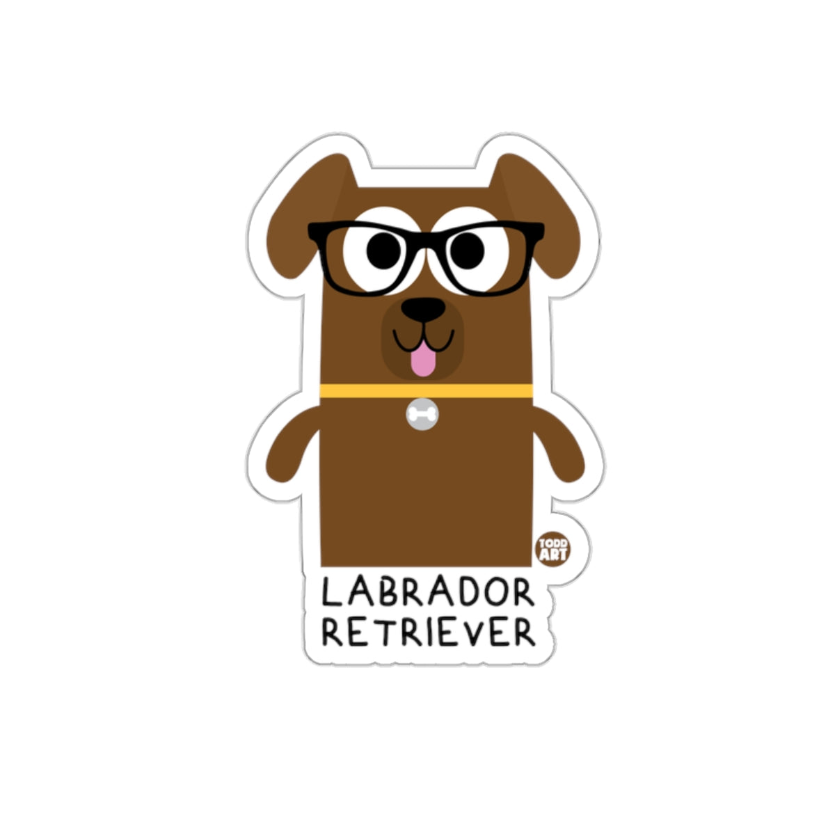 Labrador Retriever with Glasses Sticker Design