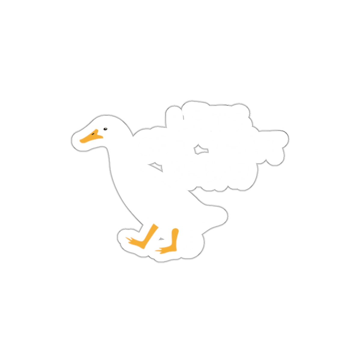 Cute Duck Character with Bubble Text Sticker