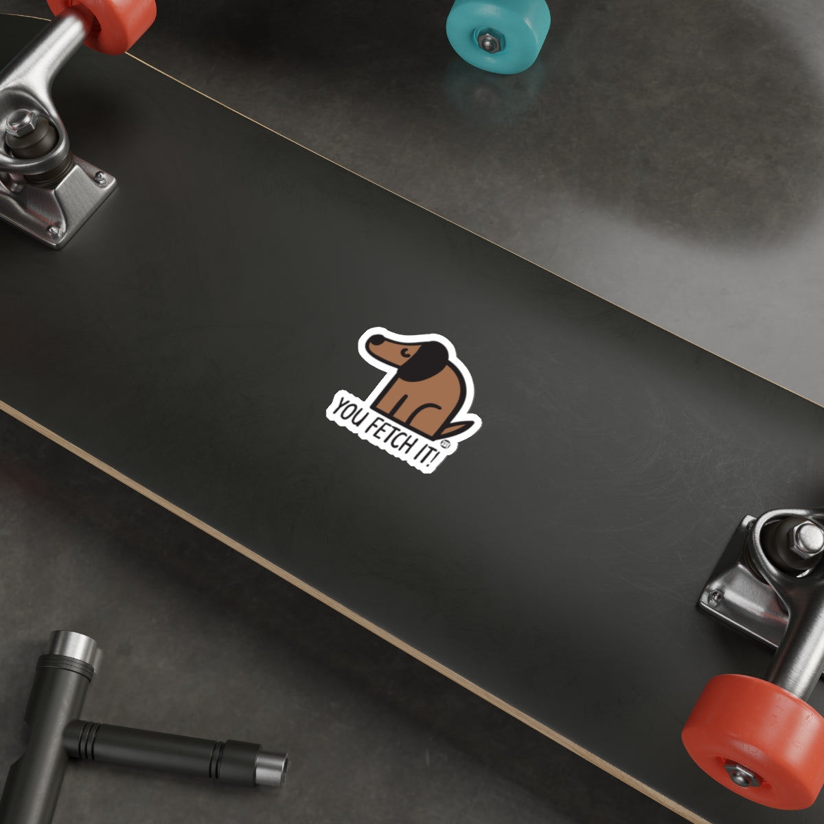 Cute Dog You Fetch It Sticker for Skateboard Enthusiasts