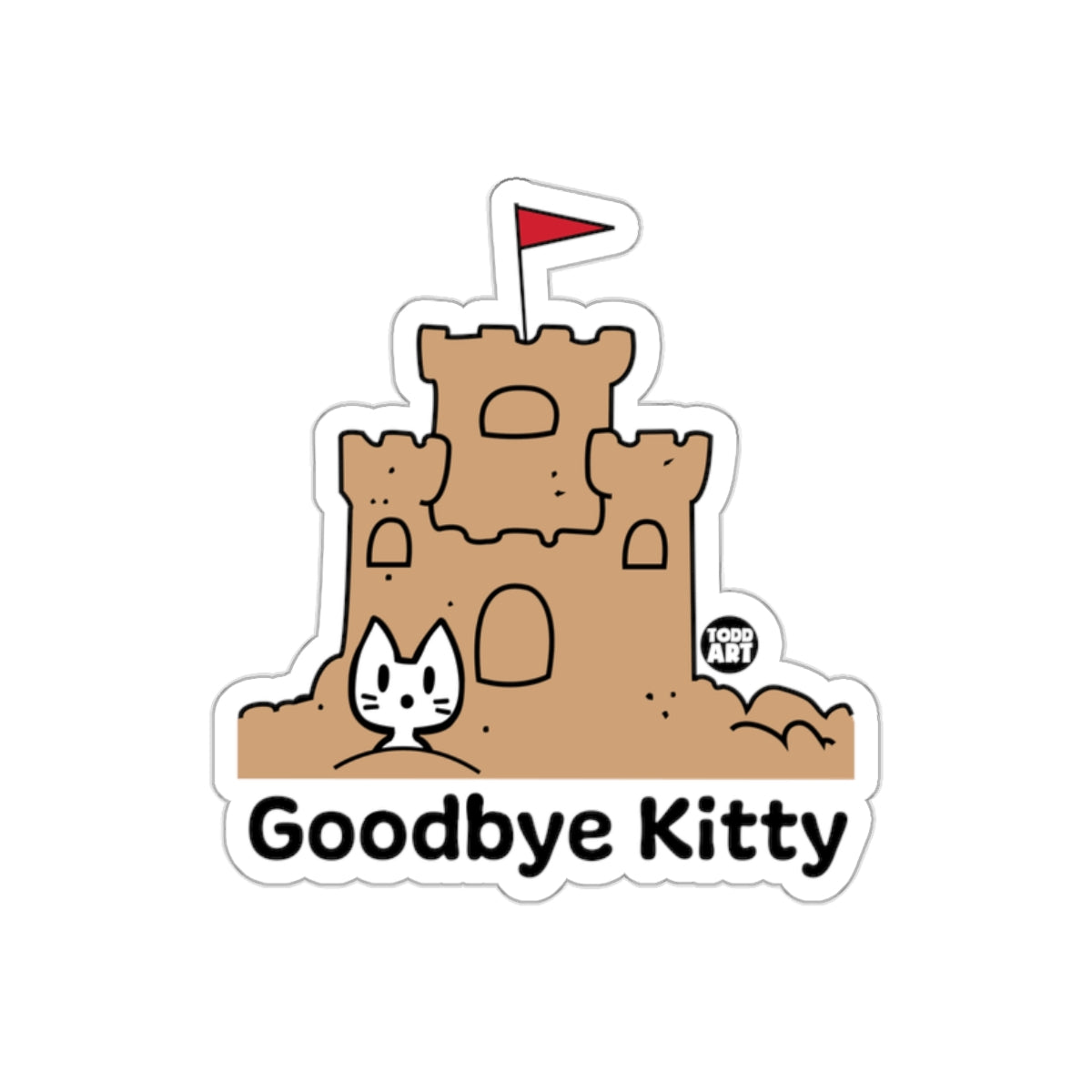Goodbye Kitty Sandcastle Fun Sticker Fun Design