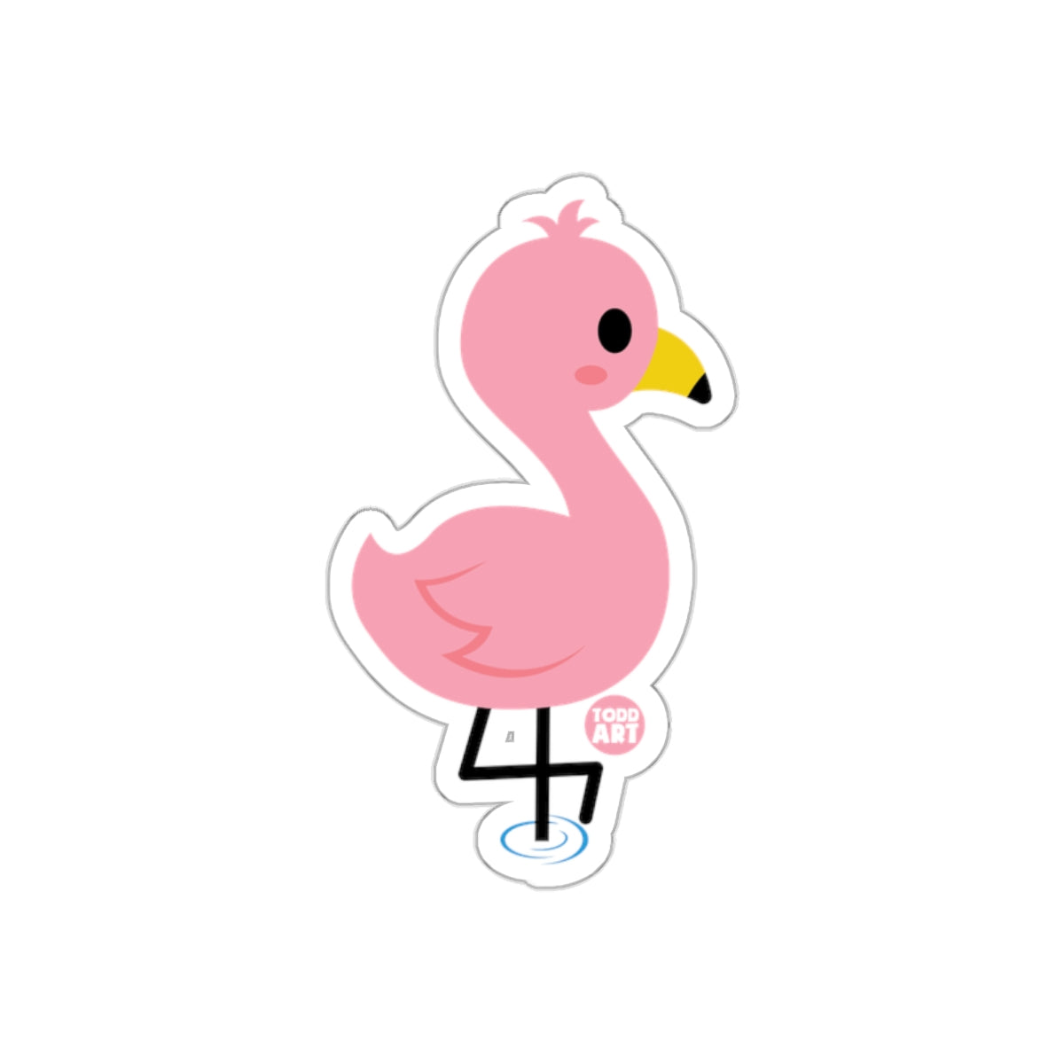 Cute Pink Flamingo Cartoon Design Sticker