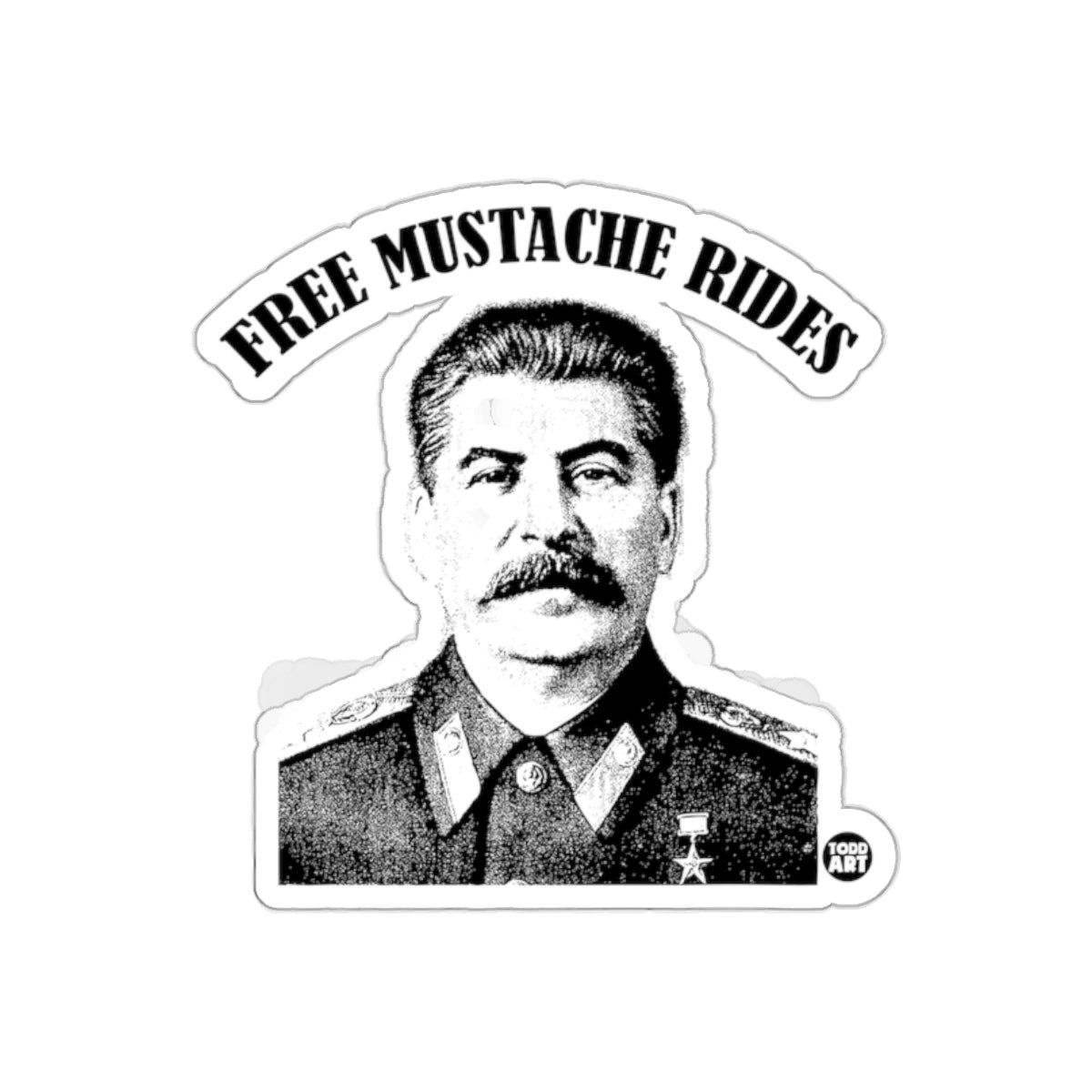Free Mustache Rides Featuring Stalin Portrait Stickers