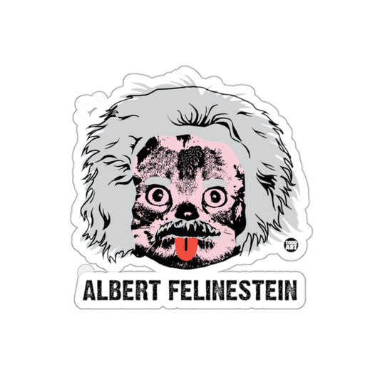 Albert Felinestein Funny Cat Scientist Sticker