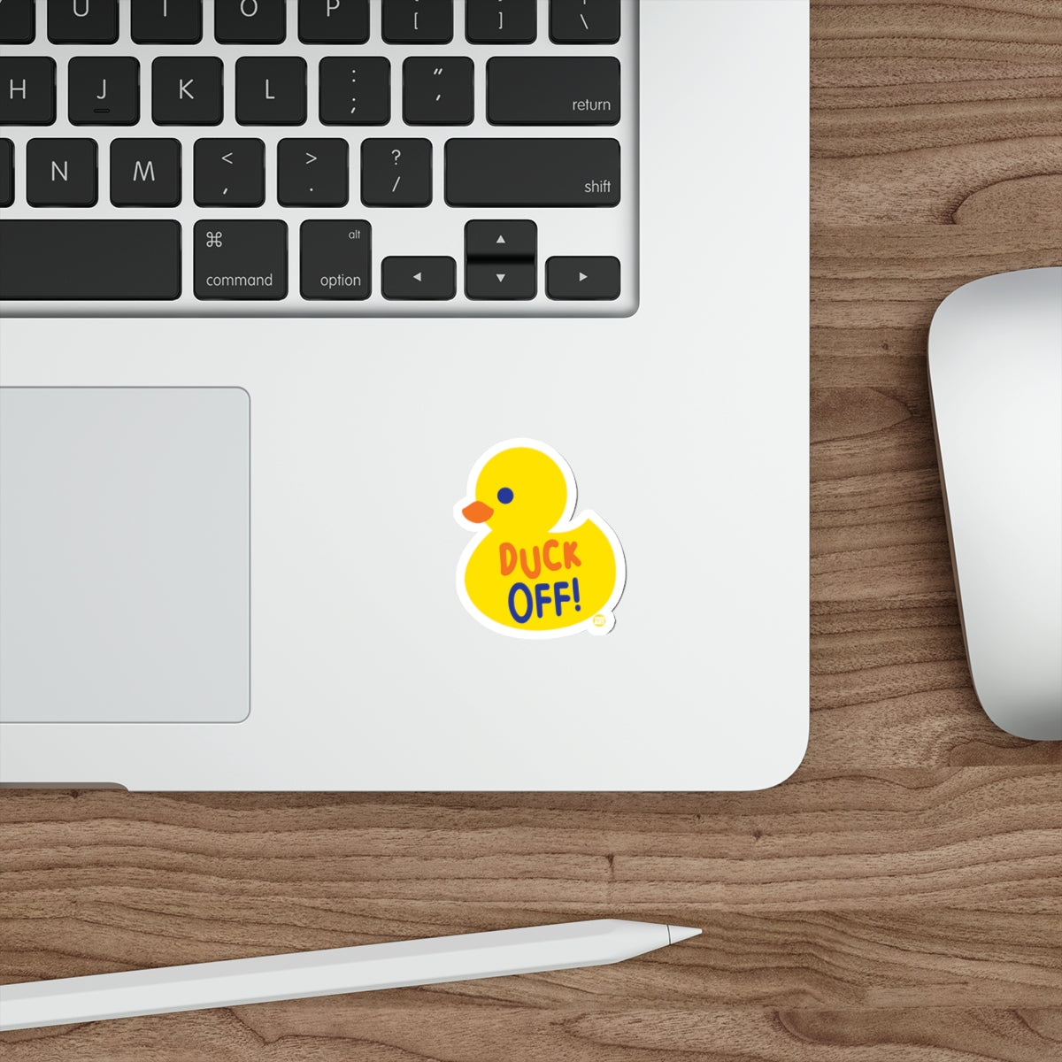 Duck Off Bright Yellow Duck Sticker Fun Gadget Décor