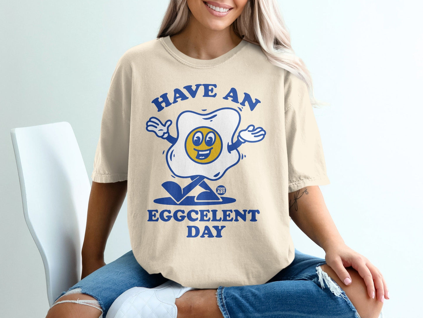 Have An Eggcellent Day Graphic Tee Shirt