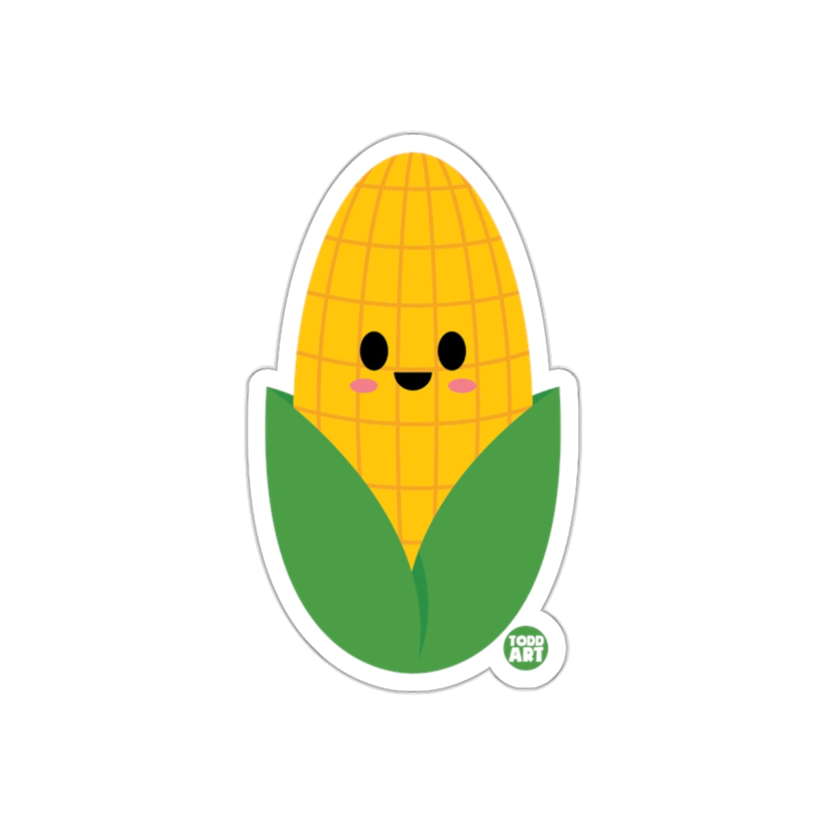 Cute Smiling Corn Art Sticker for All Ages