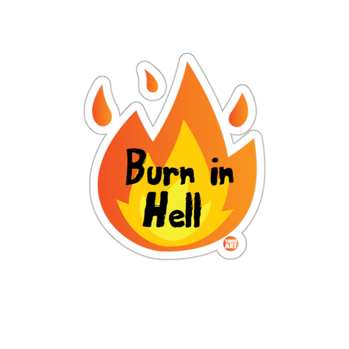 Burn in Hell Flame Design Sticker for Decoration
