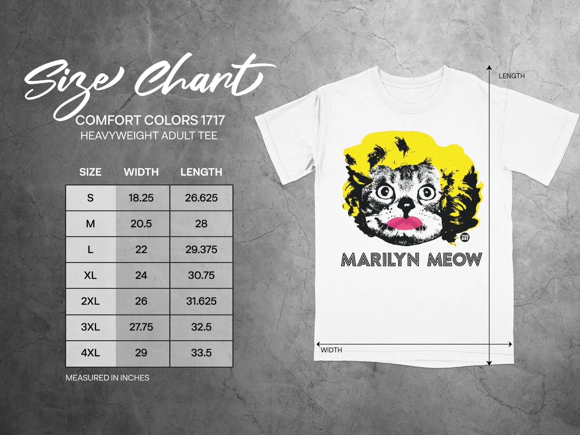 Marilyn Meow Heavyweight Adult Tee