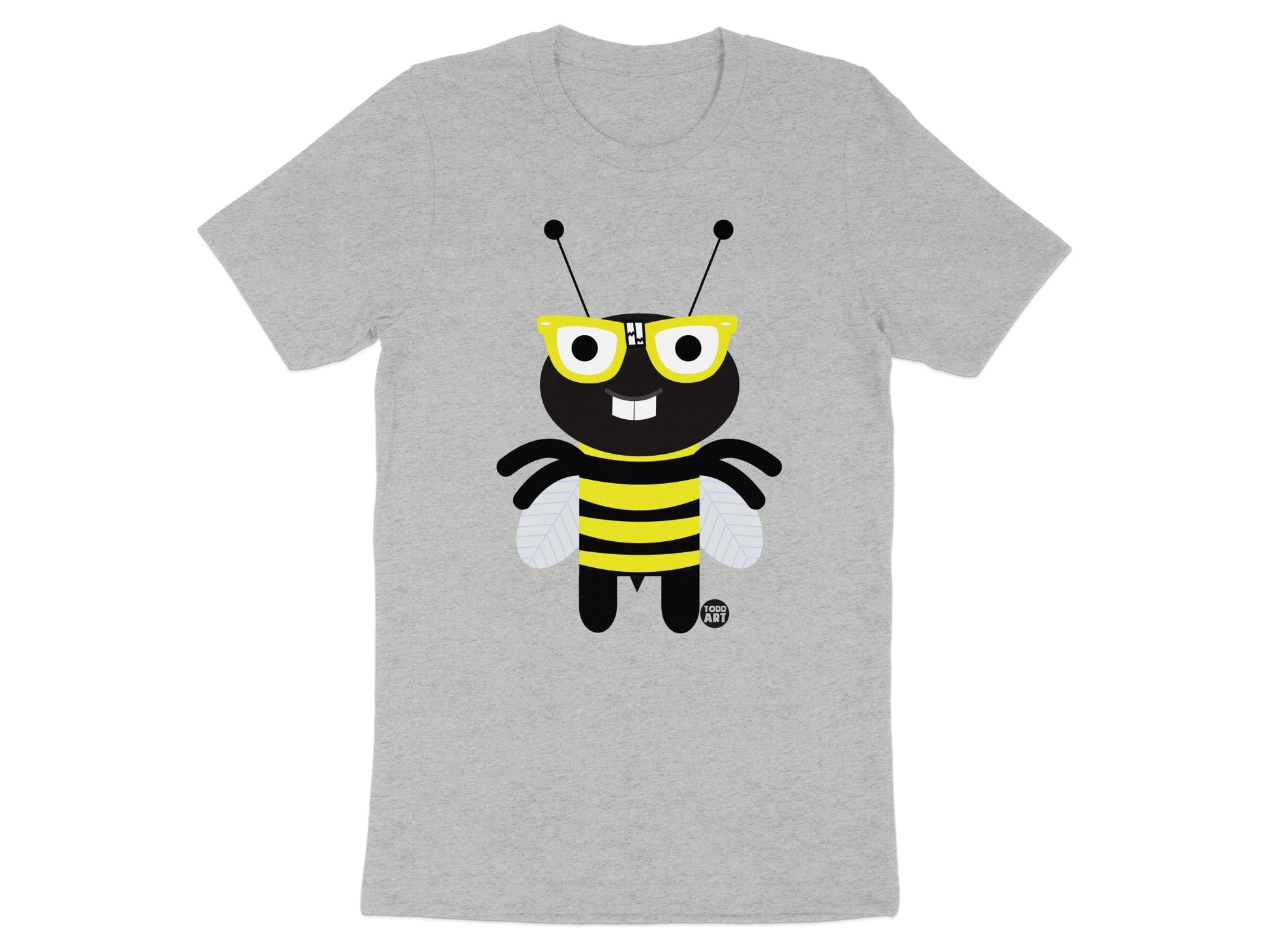 Cute Cartoon Bee with Glasses Graphic T-Shirt
