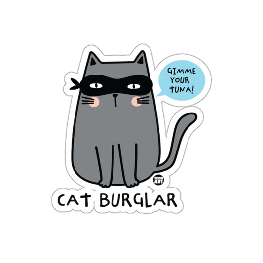 Cat Burglar Demands Tuna Cartoon Character Illustration Stickers