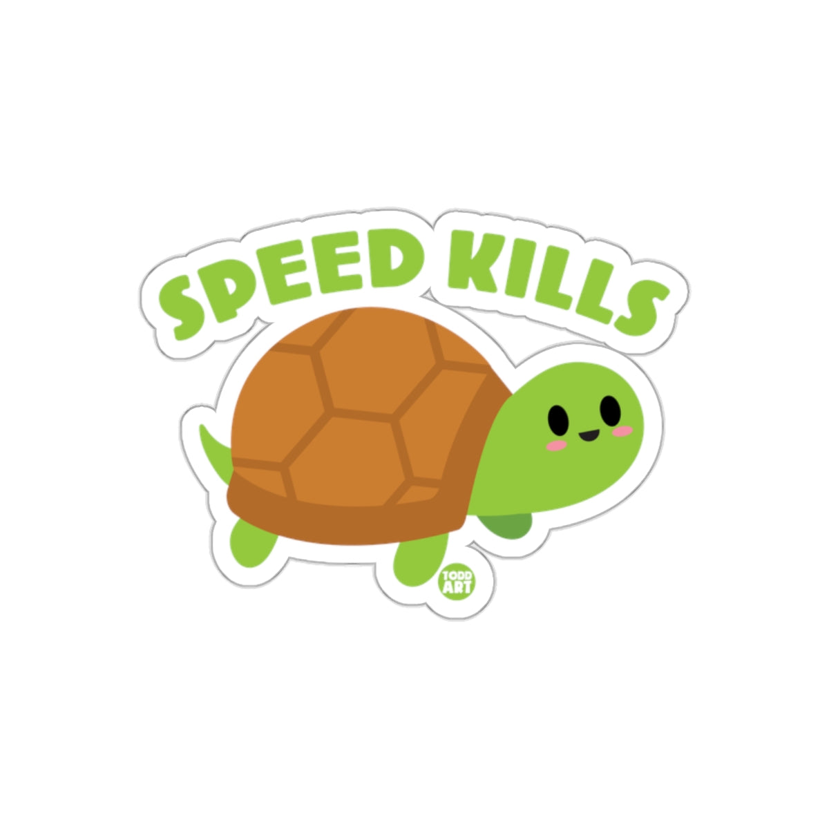 Adorable Speed Kills Turtle Sticker for Decor
