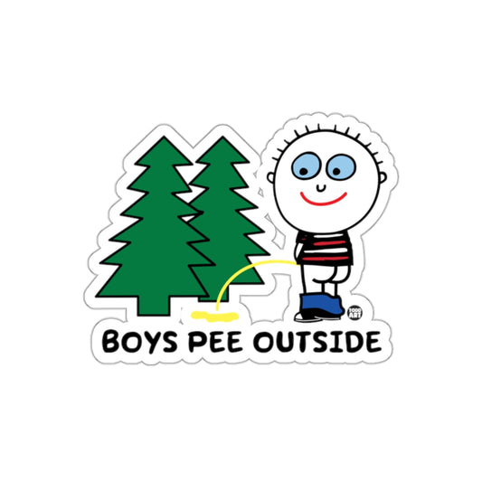 Boys Pee Outside Funny Sticker for All Ages