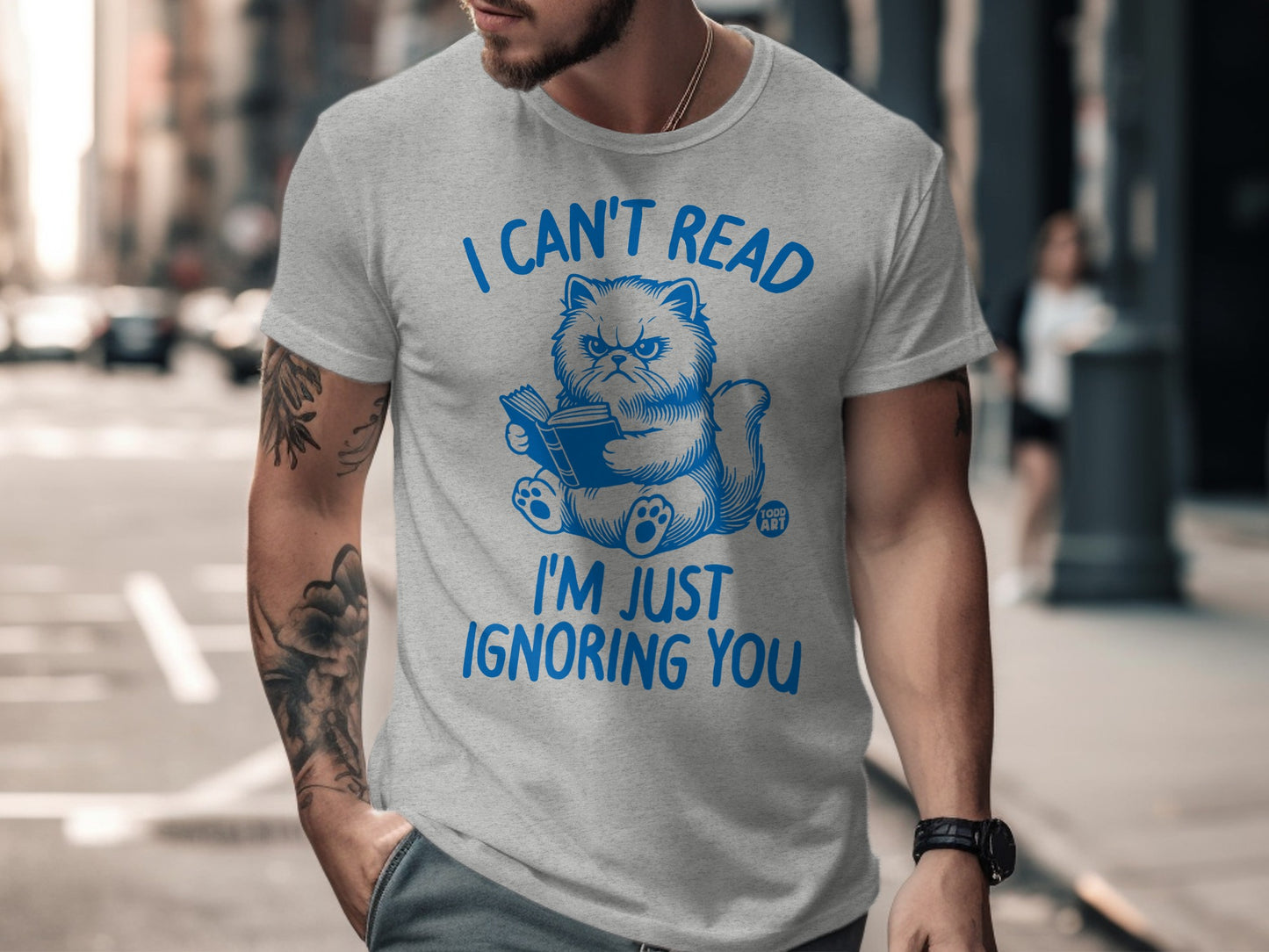 I Can't Read I'm Just Ignoring You Cat T-Shirt