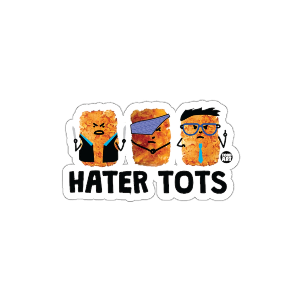 Hater Tots Funny Character Design Sticker
