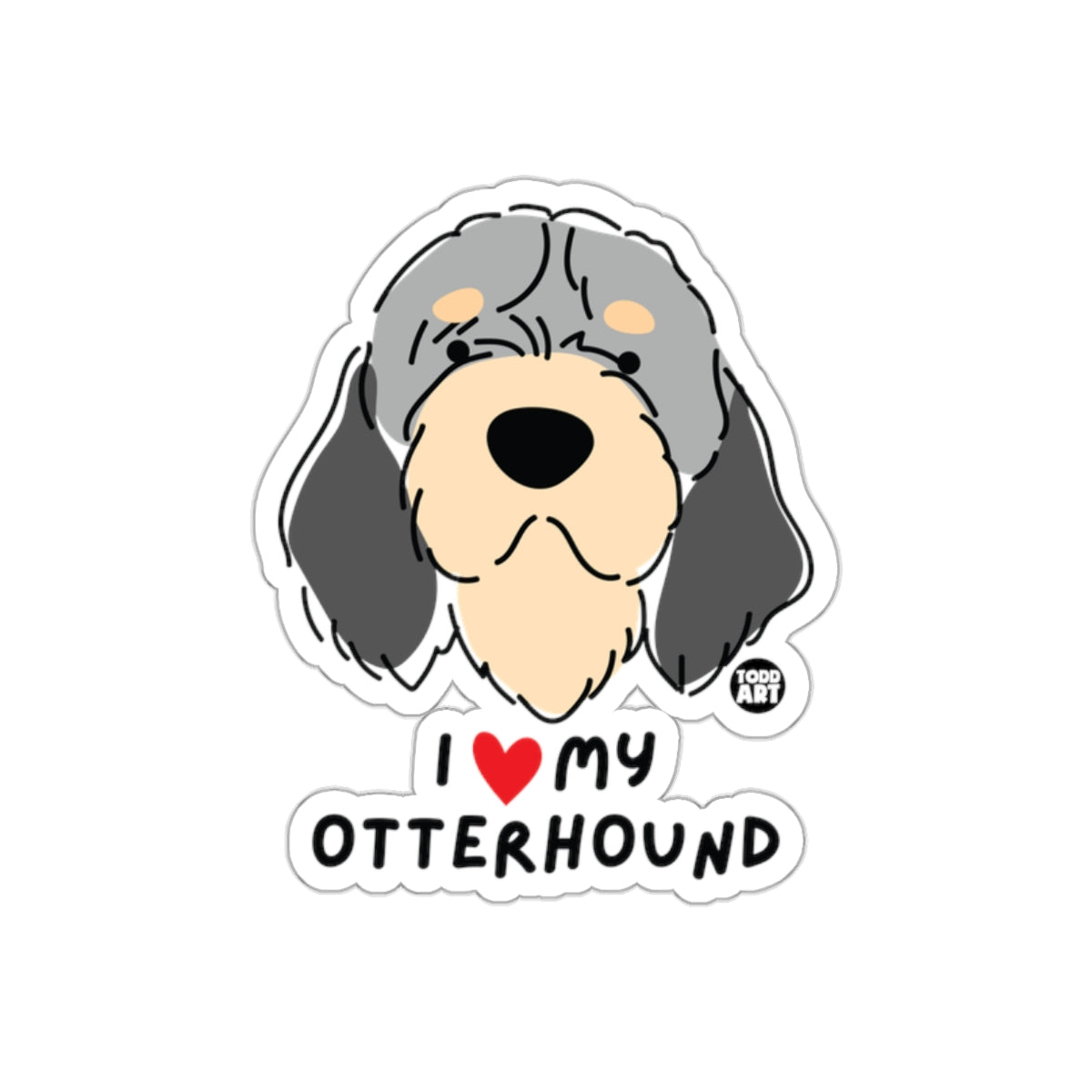 I Love My Otterhound Cute Dog Illustration Product