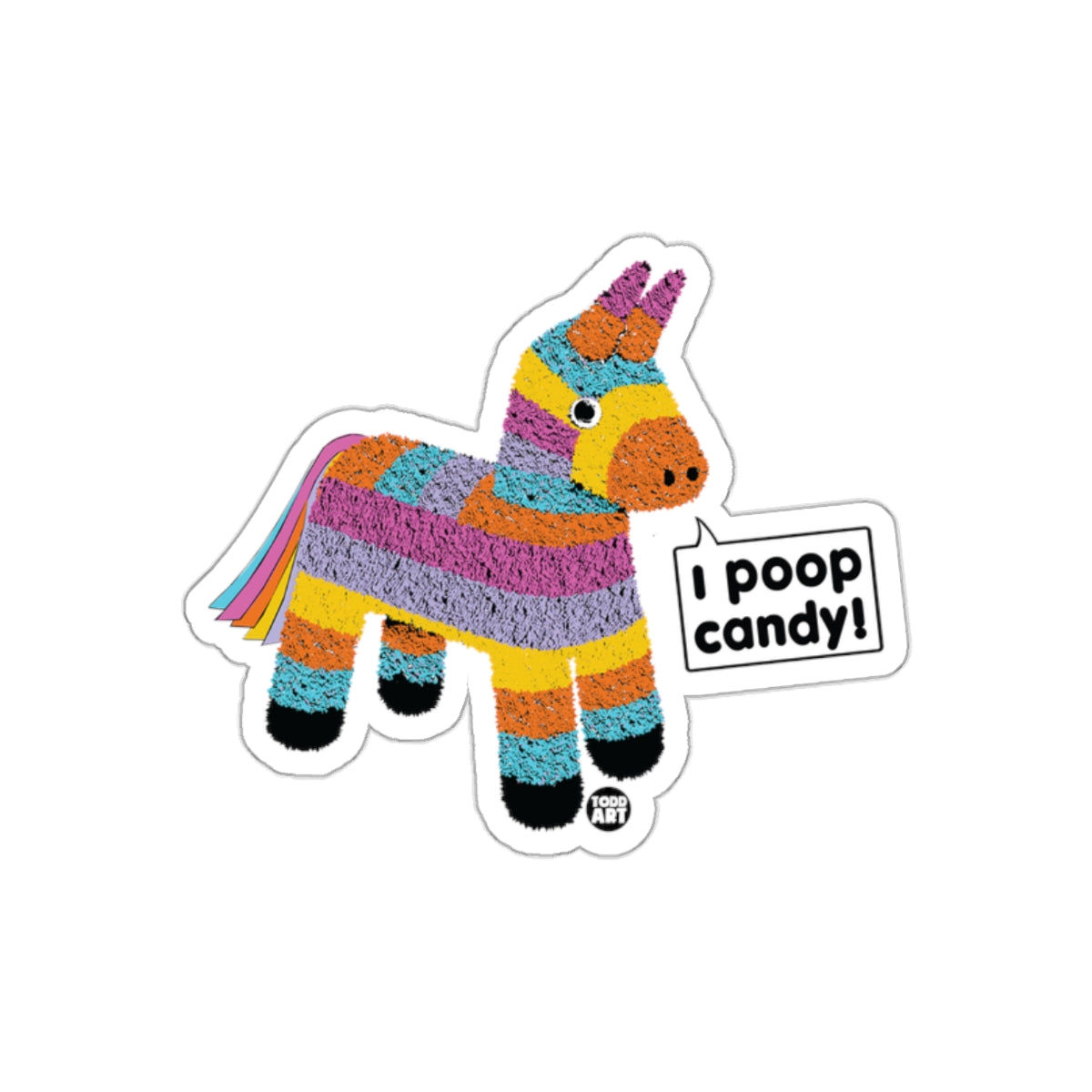 Fun Colorful Pinata I Poop Candy Design Illustration Stickers