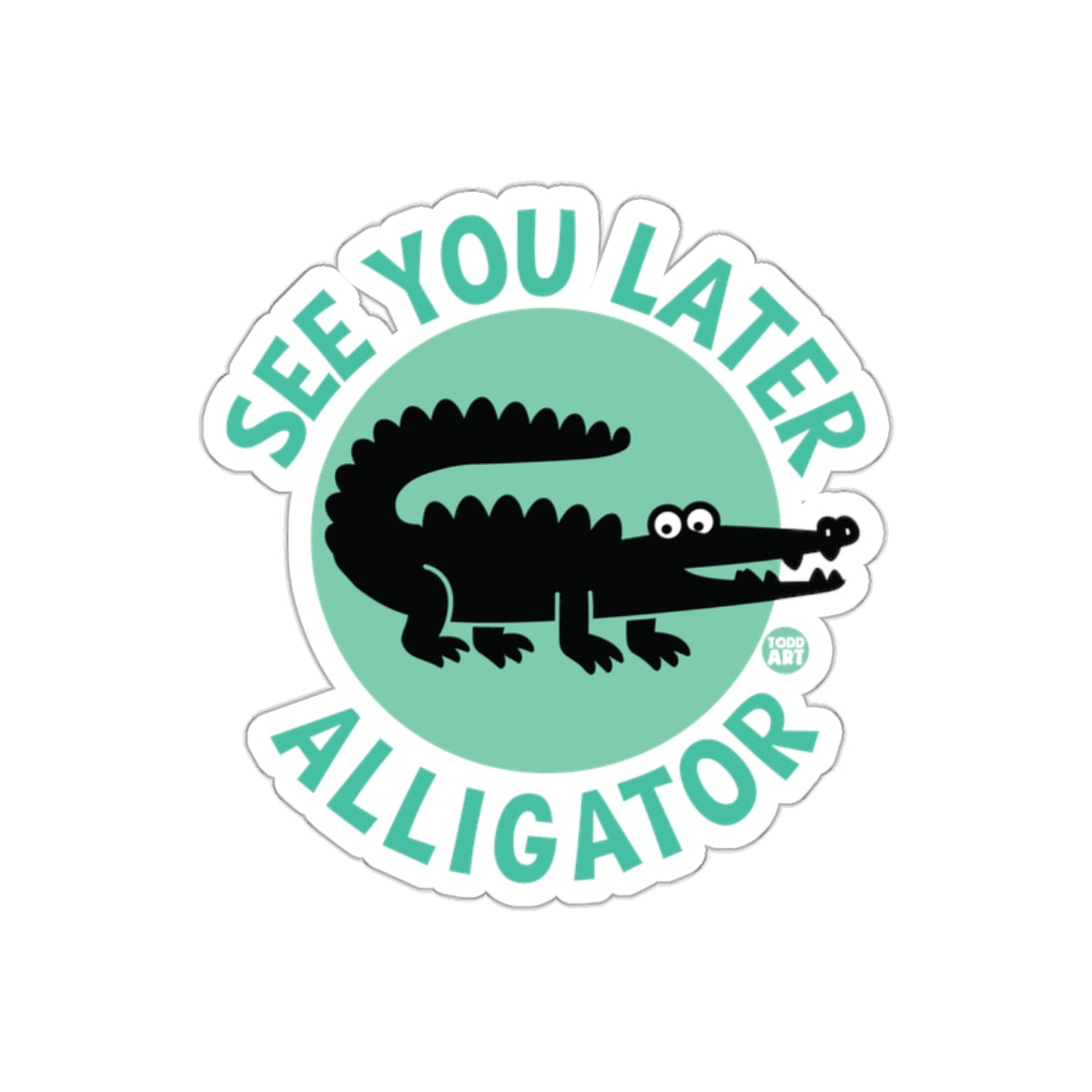 See You Later Alligator Circular Cartoon Stickers