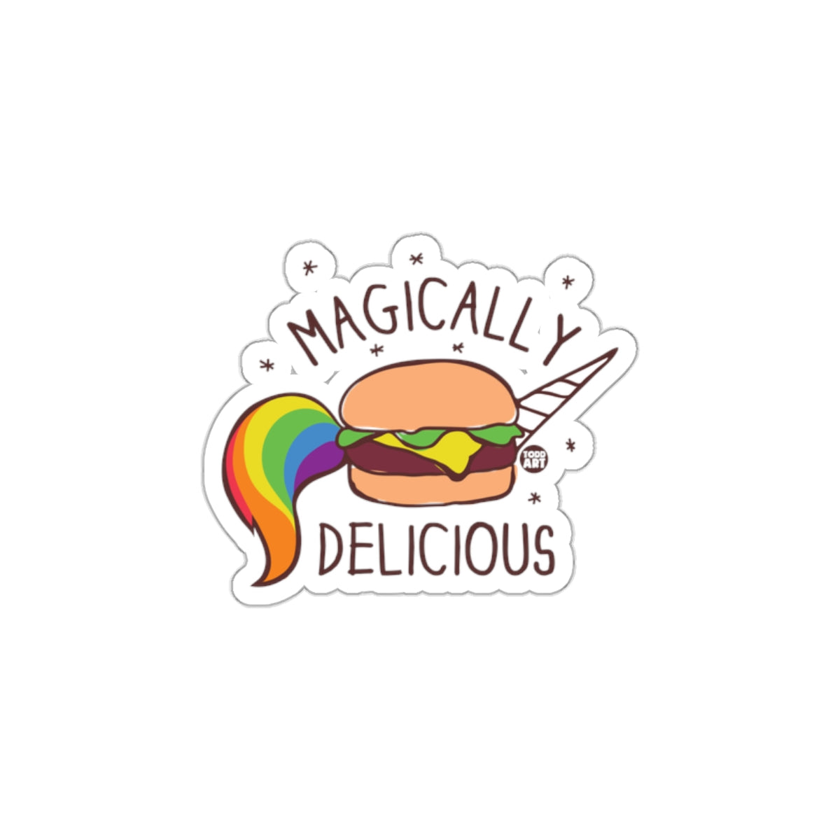 Magically Delicious Rainbow Burger Sticker Fun Decal