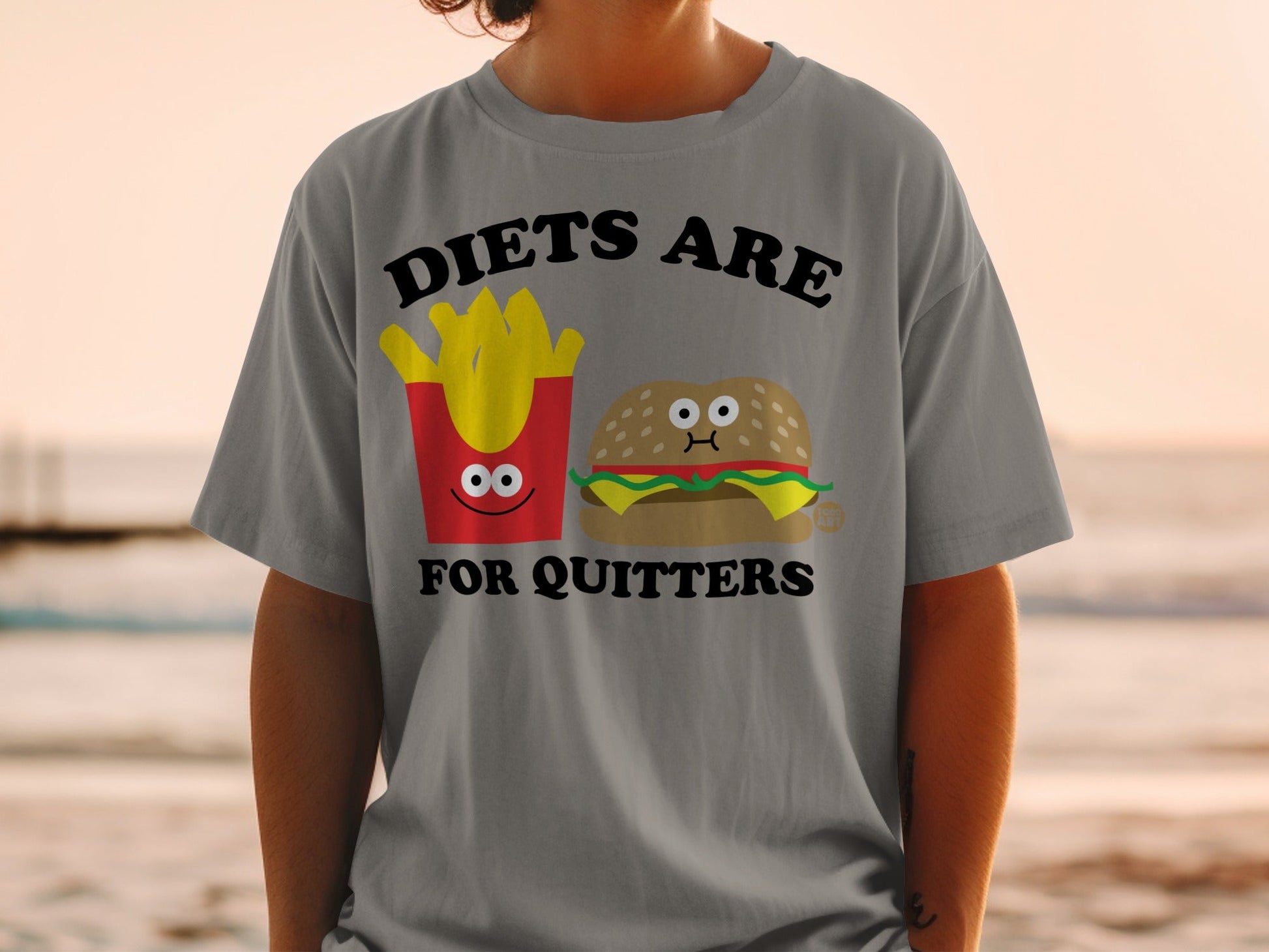 Funny Diets Are For Quitters Burger and Fries T-shirt